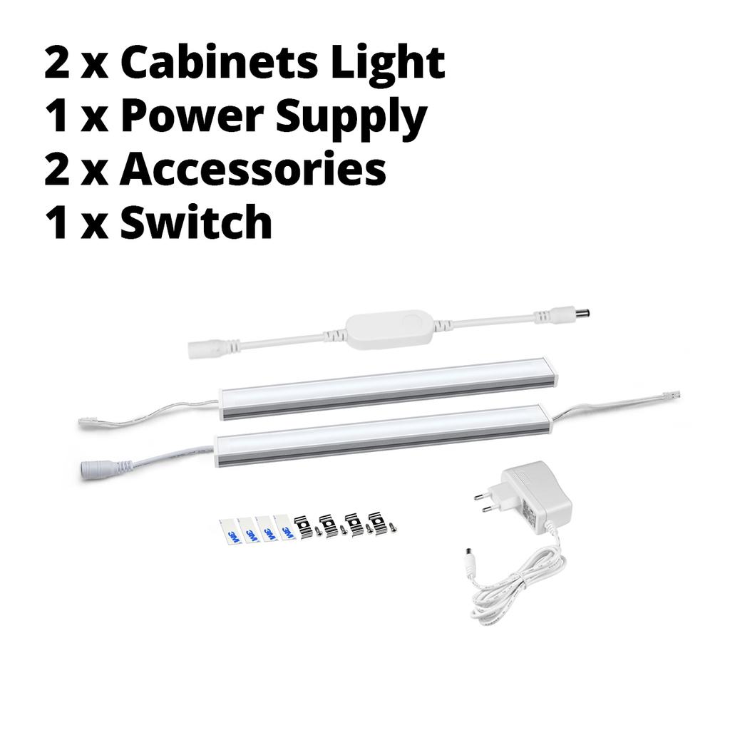 WiFi Alexa Voice Remote Control LED Under Cabinet Light Bar Dimmable Aluminium Tube Strip Shelf Closet Decor Work With Tuya App