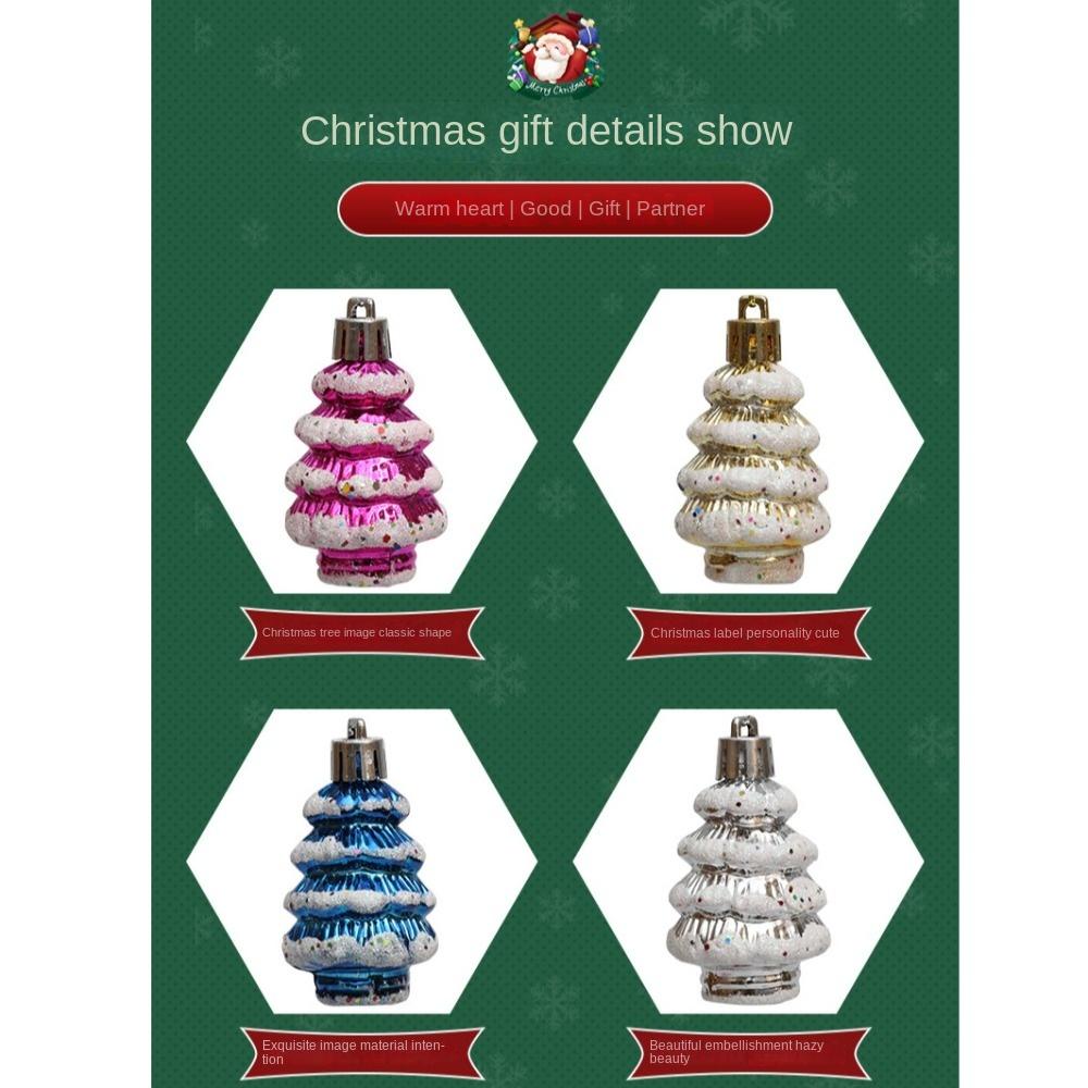 6 шт./коробка пластиковая елочная игрушка окрашенные кедровые рождественские украшения