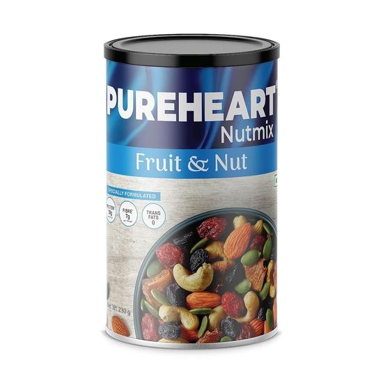 Pureheart Орехово-фруктовая смесь (230 г) Натуральная премиальная смесь орехов (Кешью, Миндаль, Изюм, Клюква) Вкусные и хрустящие сухофрукты