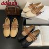 Fashion Footwear Round Toe Ladies Flats With Shoes Soft Female Shallow Fashion Buckle Strap Women Mary Janes Flats Shoes Lady