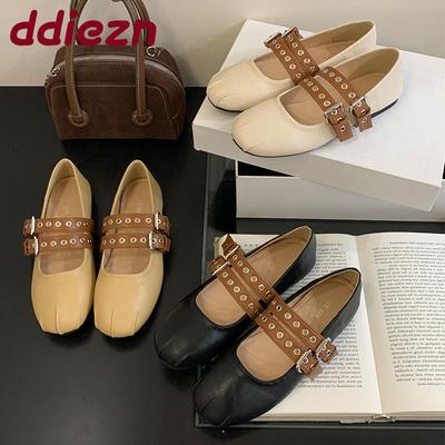 Модная обувь с круглым носком, женские балетки, мягкая женская обувь, неглубокая, модный ремешок с пряжкой, женские туфли Мэри Джейн, балетки, женская