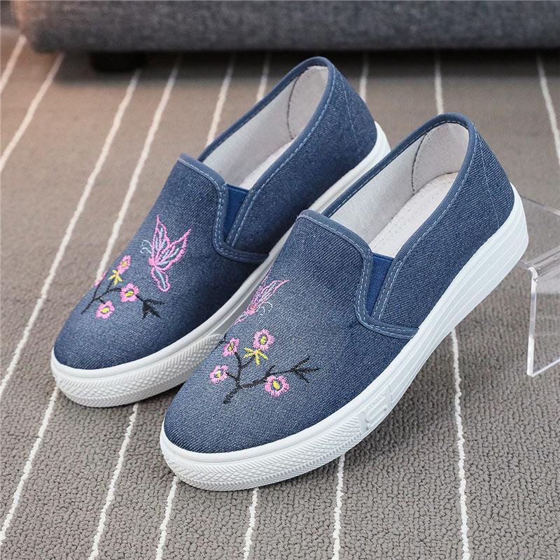 Мода 2024 года, новые трендовые женские джинсовые парусиновые туфли, дышащая мягкая подошва, спортивная обувь, высококачественные прочные повседневные кроссовки для бега