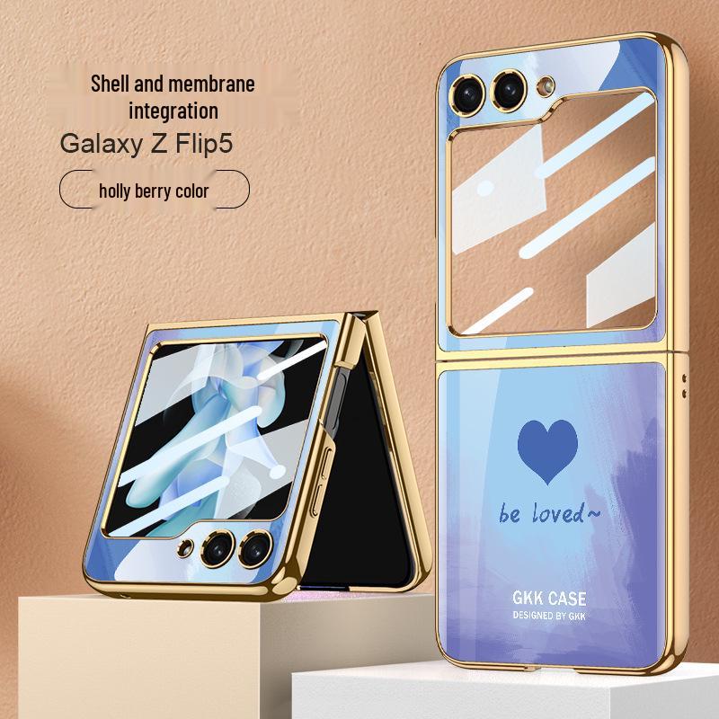 Защитный чехол для экрана Samsung Z Flip5 со складывающимся дизайном в виде сердца
