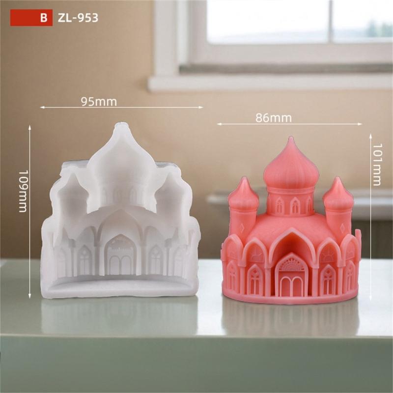 3D Замки Форма для свечей Орнамент Ручная работа Формы для литья Древние замки Силиконовые формы Формы для гипса Материалы для рукоделия