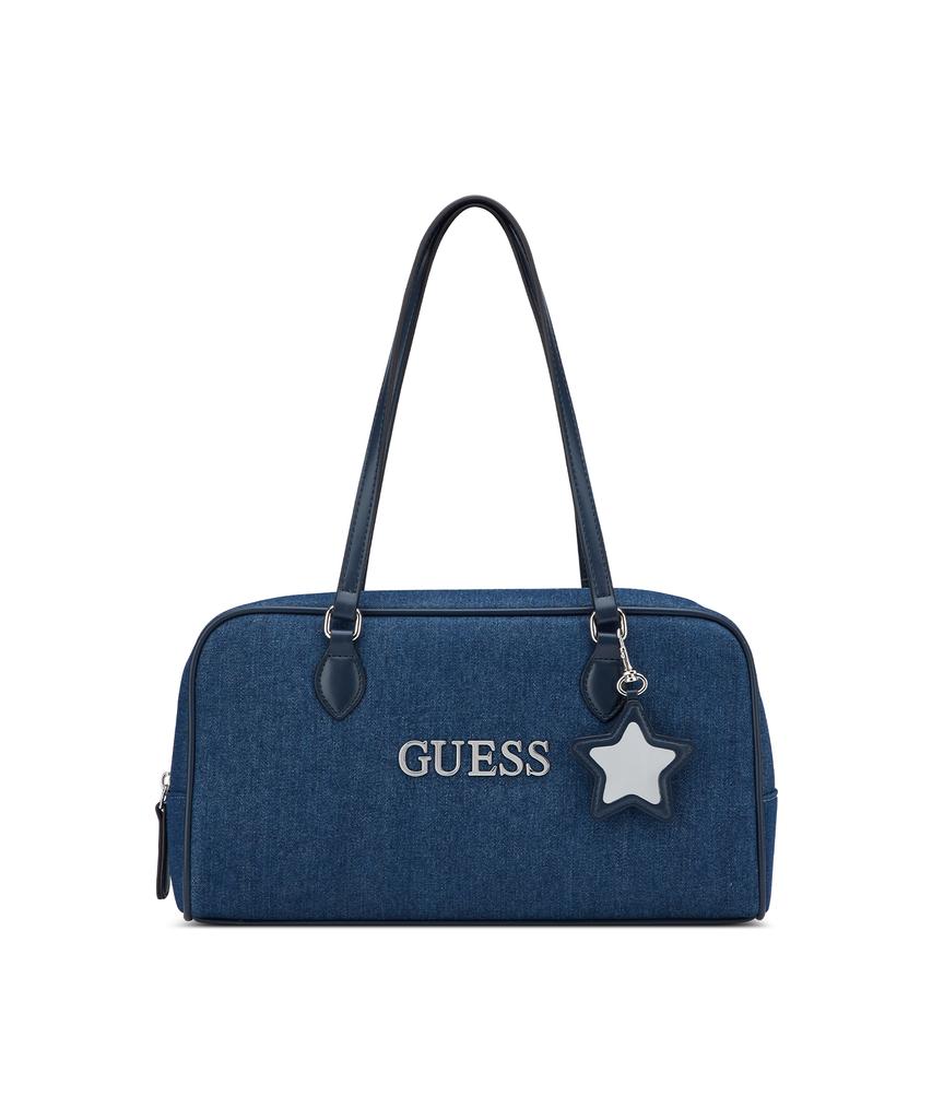 Guess Justina Keyring Point Denim Bowling Bag Hq2A3A68