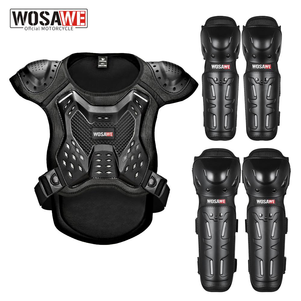 WOSAWE Motorcycle Racing Protective Gear Motocross Armor Vest Knee Pads Elbow Protective Guard