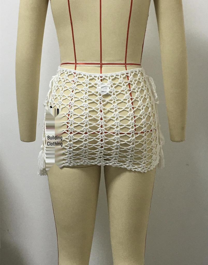 Женская мини-юбка бодикон из сетки с вырезами для пляжного отдыха