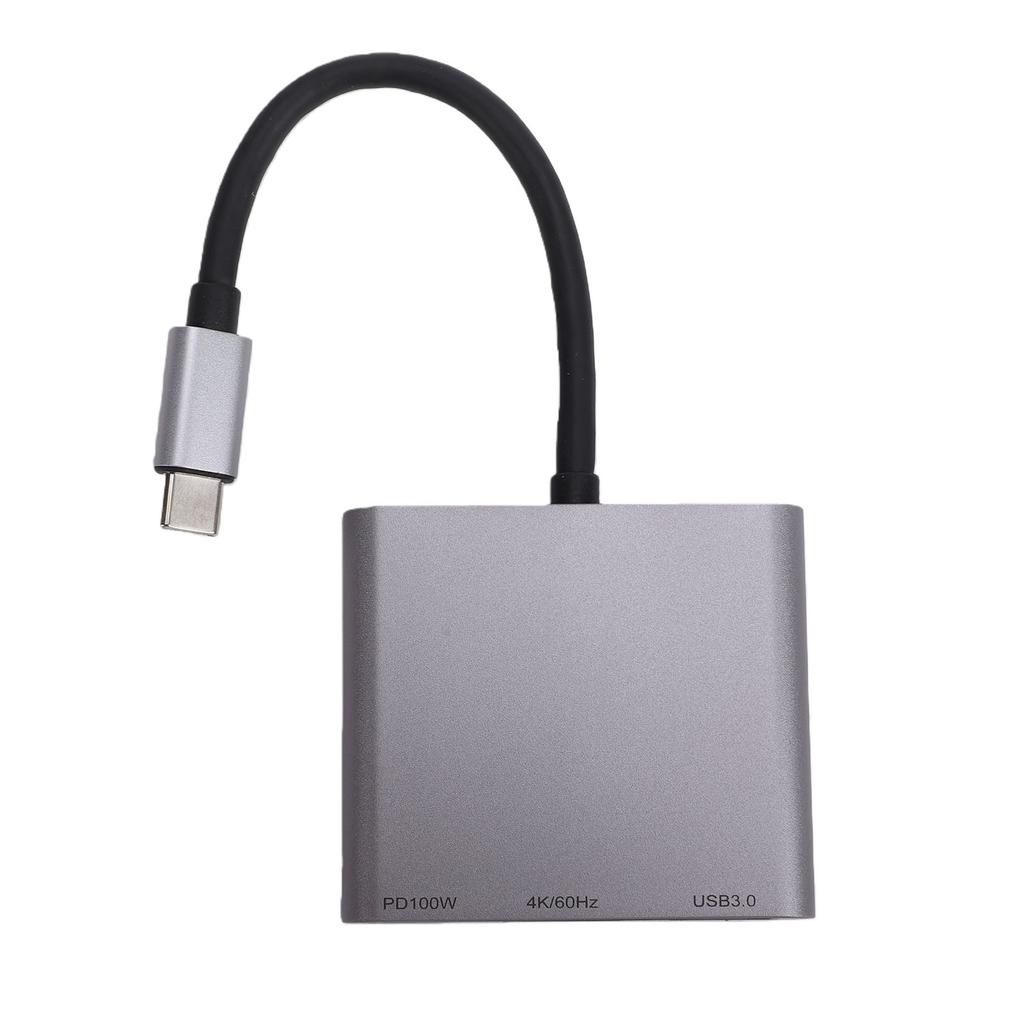 3-в-1 USB-C концентратор, подходит для AR-очков XREAL One, многопортовый адаптер, док-станция, поддержка быстрой зарядки PD 100 Вт, 4K 60 Гц