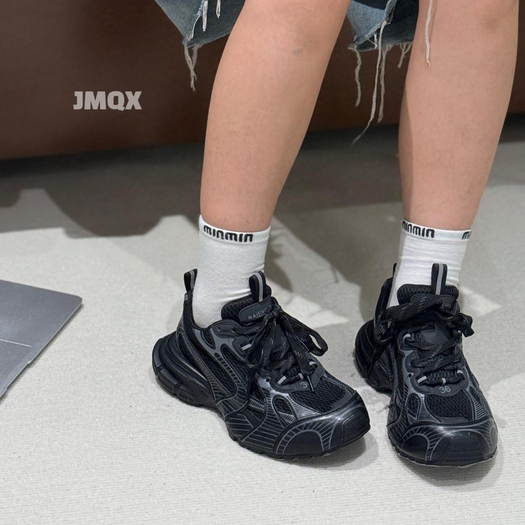 2025 Модный жареный уличный стиль~ Кожаные ретро старые кроссовки на платформе, женские легкие дышащие сетчатые спортивные и повседневные туфли