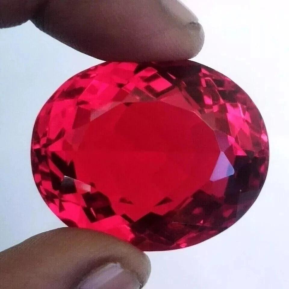 Natural Topaz Brazilian Pink-Red Oval Cut 90+ Ct Beautiful Certified Gemstone