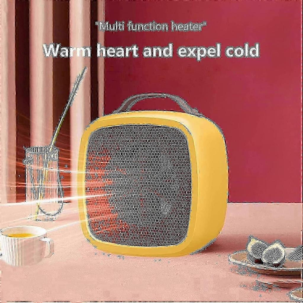 Small Space Heater for Home Use Compact Desktop Electric Heater with Fan Portable Mini Warmer for Office Personal Use