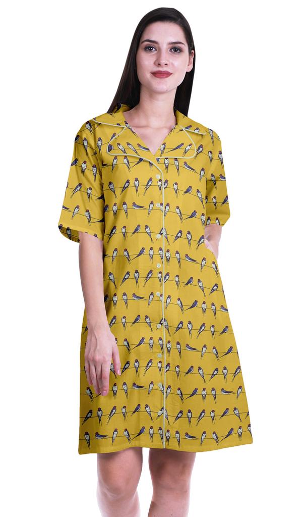 Moomaya Женская ночная рубашка для сна с принтом ночная рубашка-S-XXL