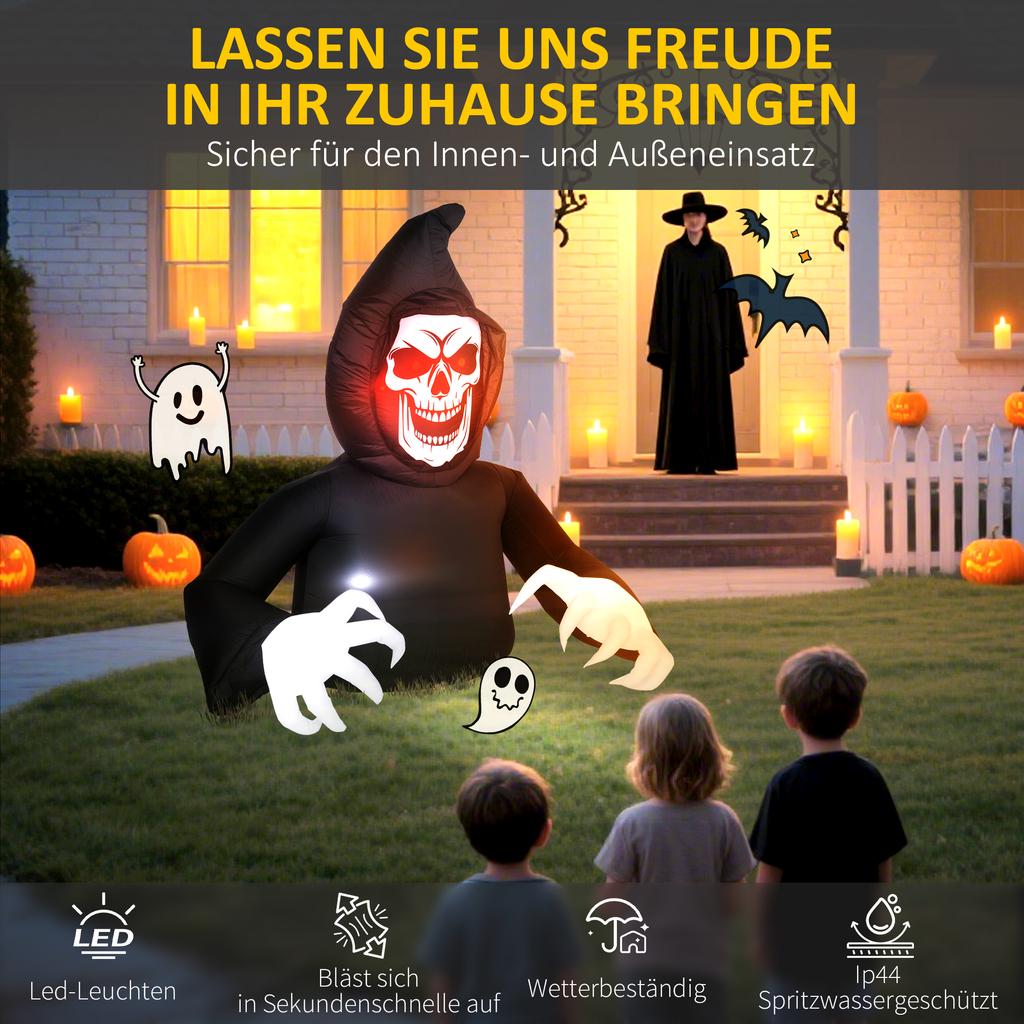 Inflatable Halloween Decoration Scarecrow LED Lights Blower Cable