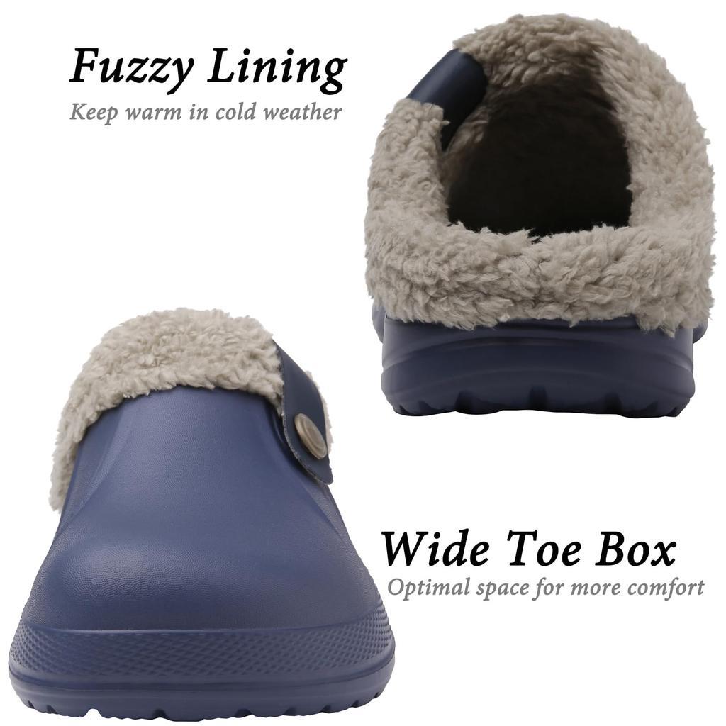 Fashion New Men Waterproof Slippers Women Men Fur Clogs Slippers Winter Men Garden Shoes Outdoor Antiskid Mules Indoor Soft House Shoes
