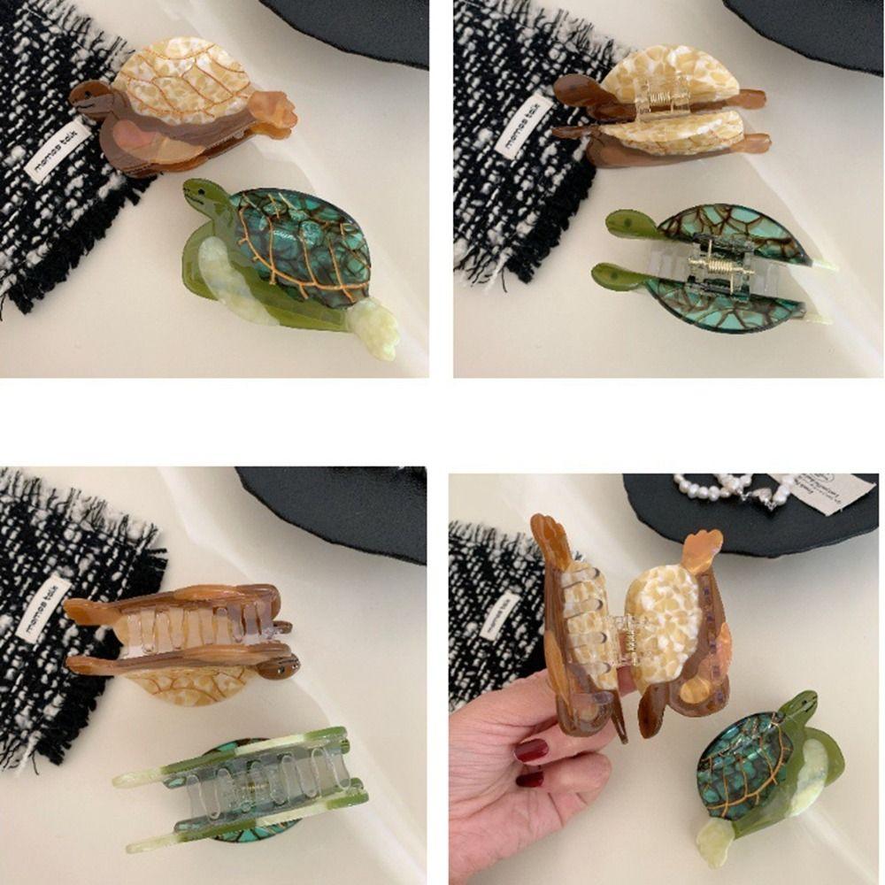 Заколка для волос в виде животного с уксусной кислотой, морское существо, большая акула, модная ацетатная черепаха, коготь для волос, женская