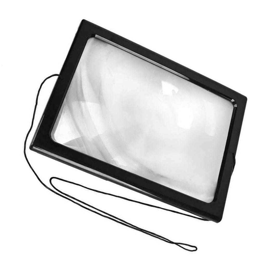 3X Magnifying Glass LED Light A4 Full Page Magnifier Foldable Desktop Reading Magnifier with Lanyard