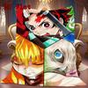 Demon Slayer 2D Flat Pattern Flannel Blanket High quality All Seasons Warmth and Comfort Perfect for Christmas Gifts.DMT0925287