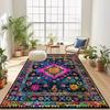 1PCS Bohemian Machine Washable Living Room Carpet Soft Non-Slip Ethnic Style Bedroom Cloakroom Carpet Foldable Home Decor