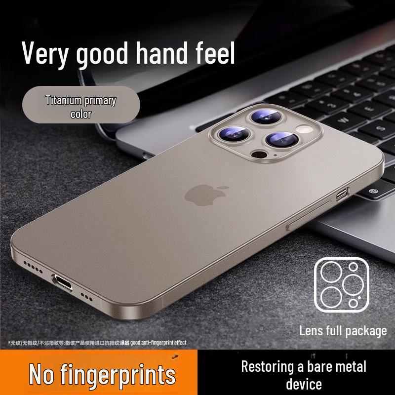 Чехол для iPhone 16 Pro - Совместим с iPhone 15, Цвет титана, Ультратонкий, Матовый прозрачный, Премиальное ощущение