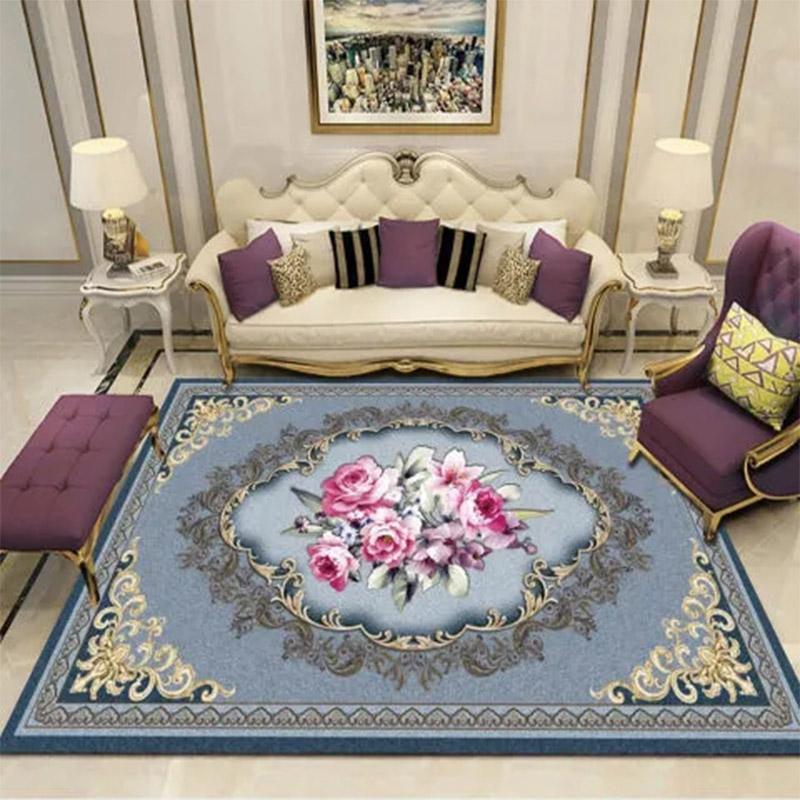 Ковер в европейском стиле Гостиная Диван Ковер Главная Большая площадь Полный ковер Спальня Прикроватный ковер Комната Простой напольный коврик Кухонные коврики