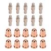 20PCS Electrode Tip Nozzle 0.03in High Hardness Brass Plasma Electrode Nozzles Cups Kit for