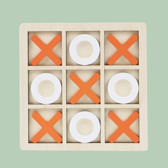 Wooden XO Board Game Two-Player Battle Toddlers Logical Thinking Training Kids Early Educational Desktop Toy Birthday Gift
