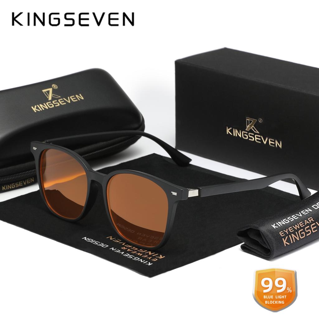 Kingseven Fashion Anti-Blueray Glasses Women‘s Phone Computer Blue Light Blocking Work Students Large Frame Optical Eyeglasses