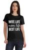 Scoop-Neck Wife Life Mom Life Best Life Graphic Tshirt Short Sleeve