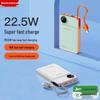 Магнитный беспроводной power bank Newsmy на 10000 мАч со встроенным кабелем