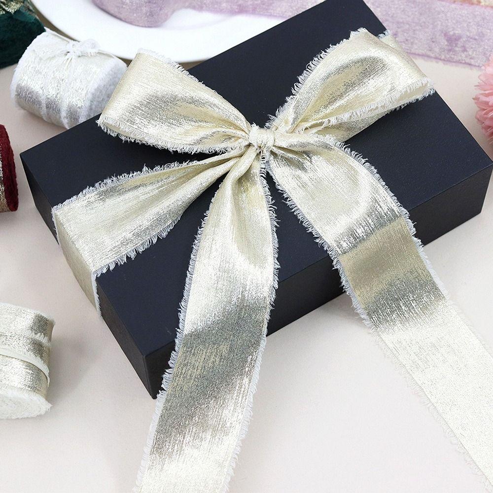 Solid Color DIY Sewing Crafts 5 Yards Flower Bouquet Gift Packaging Ribbon Silk Ribbon DIY Sewing