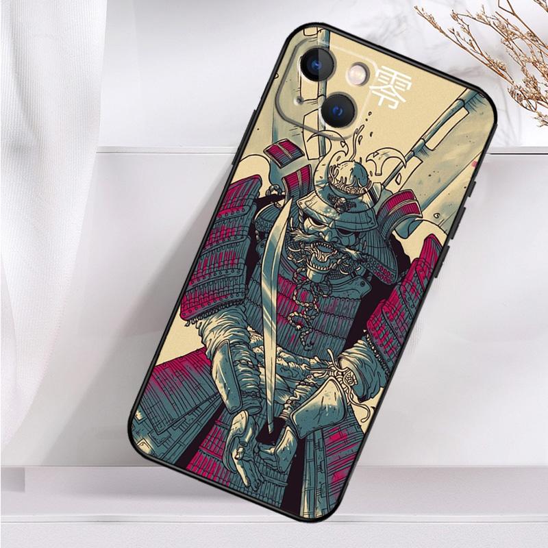 Ударопрочный чехол с маской самурая-демона для iPhone 17 16 15 14 11 Pro Max Plus 12 13 Mini 16e 17 Air Чехол для телефона