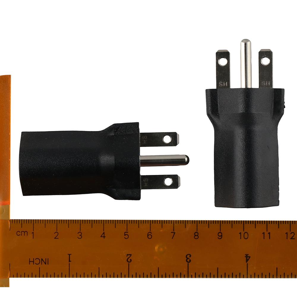 2pcs Black 6-15P To 5-15R American Plug Adapter Nema 6-15R American Gauge Adapter Electrician