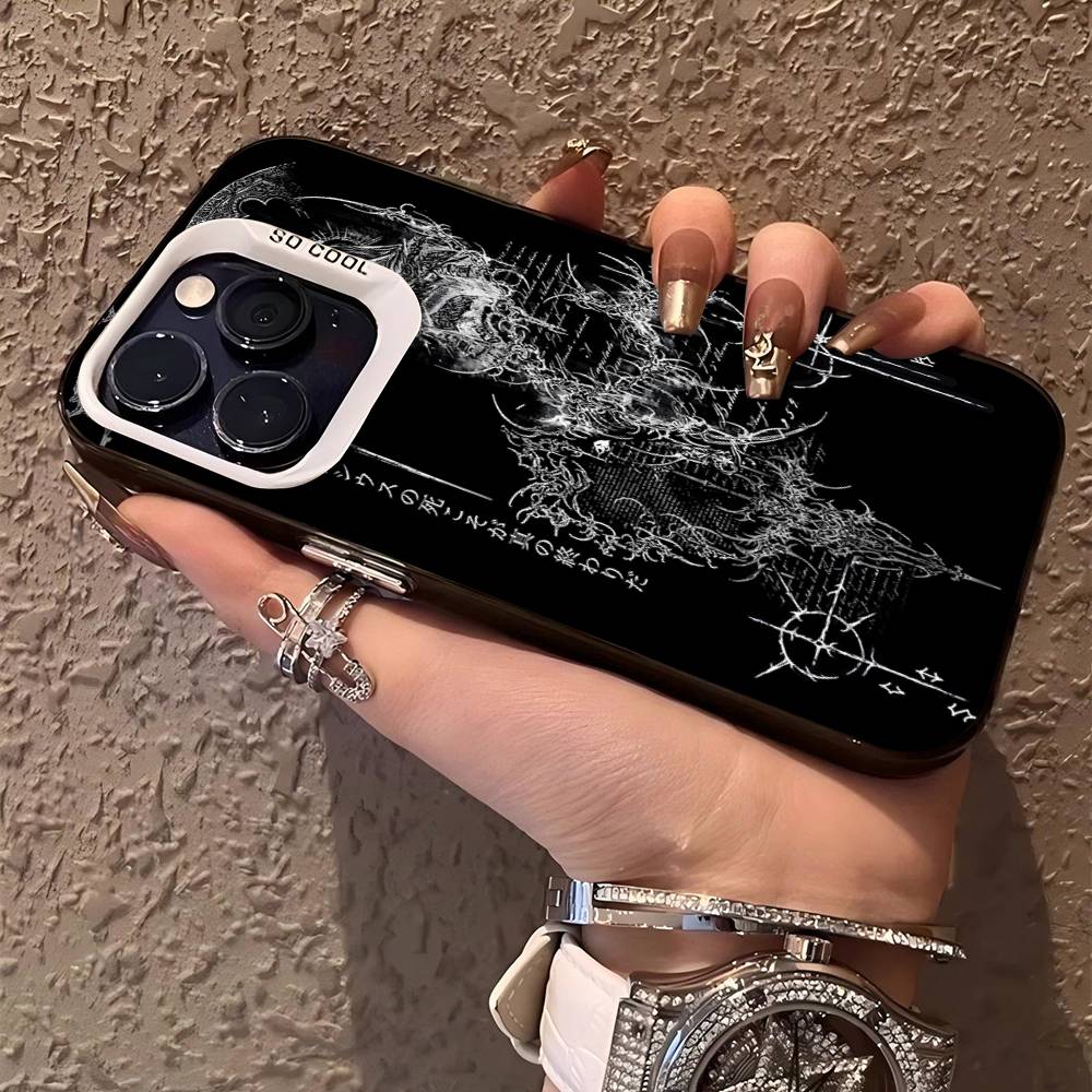 Готический Кибер Сигил Крест Цветной Чехол Для Телефона Для iPhone 17 16 15 14 13 12 11 Pro Max Plus Матовый Чехол