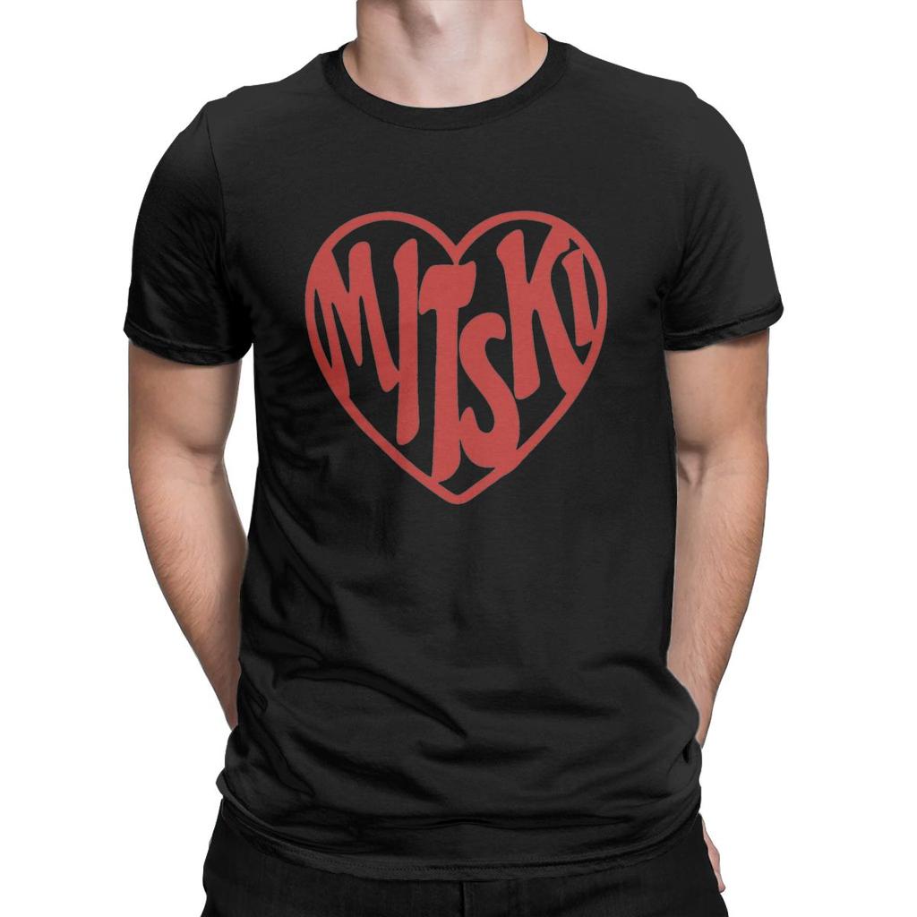 Mitski The Love Red Hearth Men's T Shirts Romantic Music Novelty Tees Short Sleeve Round Neck T-Shirts Pure Cotton Gift Idea