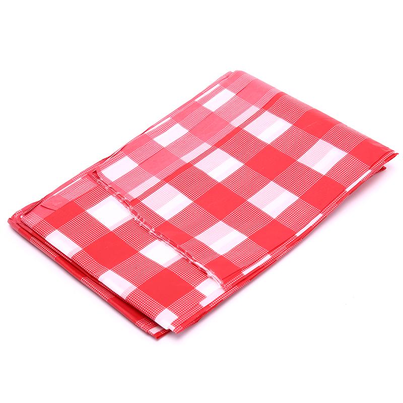 1Pc Disposable Thickening Red Checkered Tablecloth For Party Weddings Plastic Waterproof Picnic Picnic Mat Home Decoration