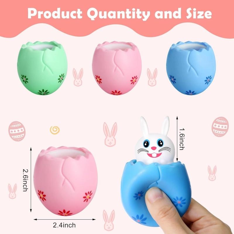 Squishy Bunny Stress Relief Cute Rabbit Squeeze Toys For Fidget Autistic Anxiety Adhd Birthday Easter Eggs Party Favors