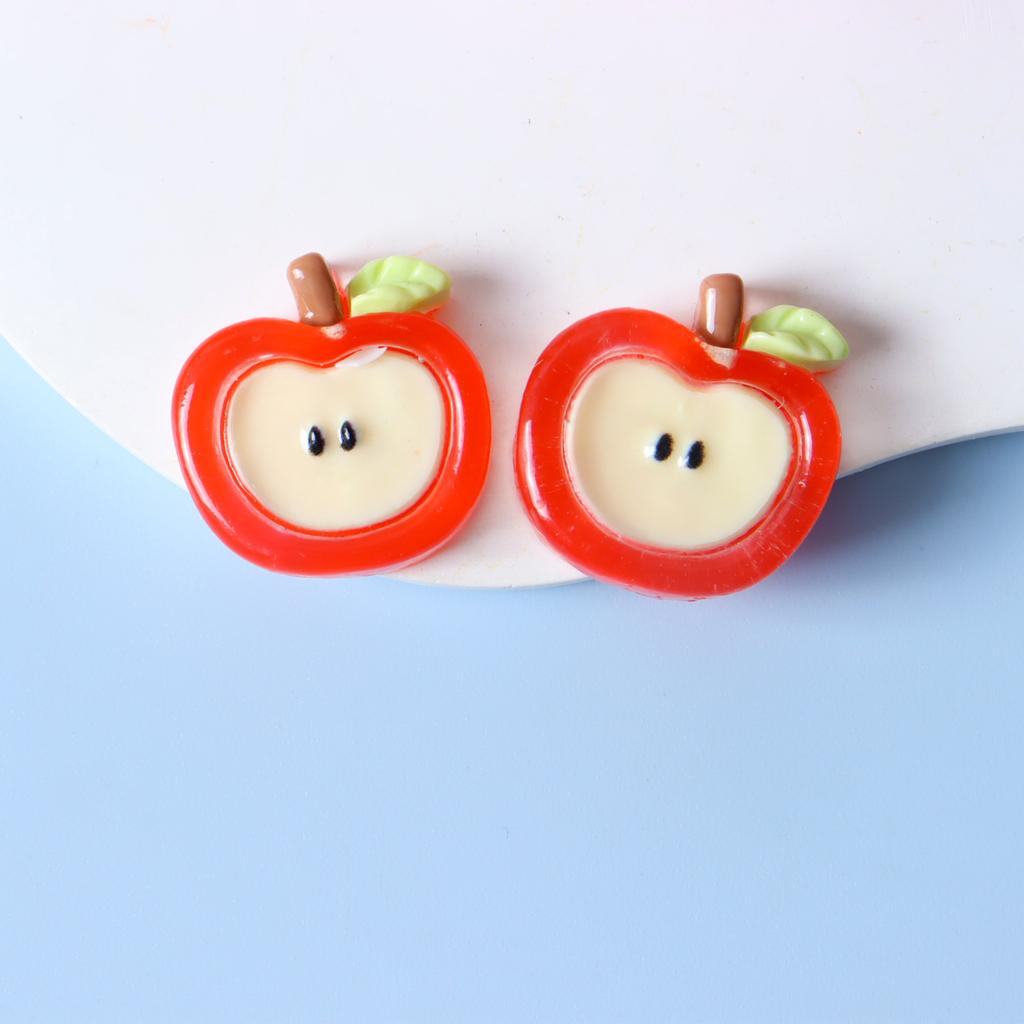 10pcs Cute Cartoon Clear Black Seed Fruit Flat Back Charms Flat Back Resin DIY Bracelet Hairpin Cabochons Decoration Accessorie