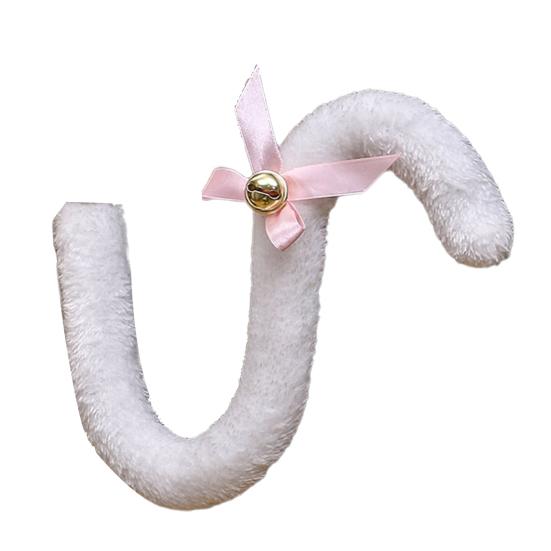 Плюшевая длинная лента с кошачьим хвостом и бантом-колокольчиком для женщин и девочек, вечерние аксессуары для косплея, мягкий скелет, гибкая форма, имитация хвоста для платья, юбки, леггинсы