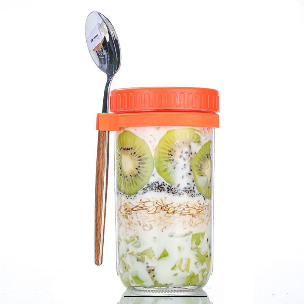 Контейнеры для йогурта 16 унций с крышками, банки для хранения хлопьев, стеклянные бутылки, контейнеры