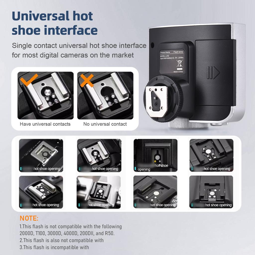     Camera Flash   Compact On Camera Flash Light GN15 6   Brightness ManualCelsiusAuto with Fill Light Replacement for Cameras  
