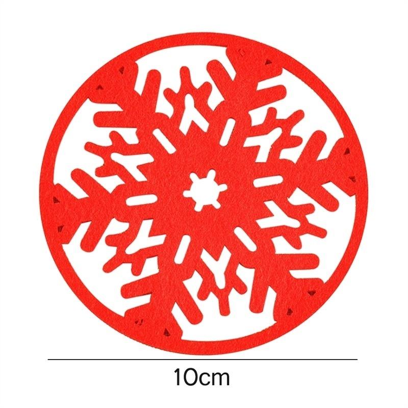 10 шт., рождественский коврик для кружки со снежинкой, подставка под чашку, нетканые подставки