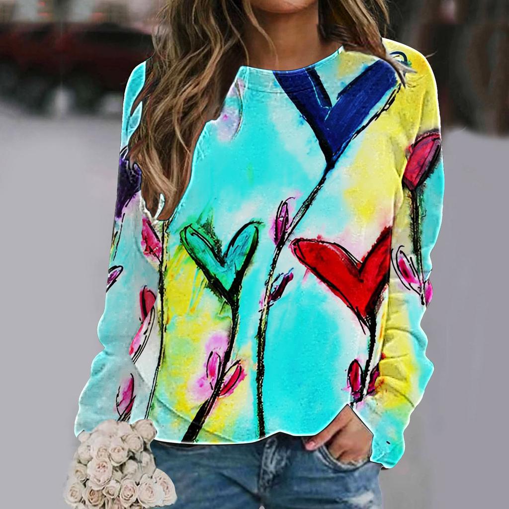 Свитшоты с принтом Love Heart 3D, новые осенне-зимние женские модные толстовки с длинным рукавом, свитера большого размера Y2k, топы, женская одежда