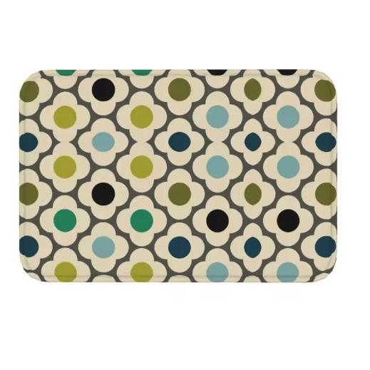 Orla Kiely Mid Century Modern Scandinavian Style Non-Slip Floor Mat, Quick Dry Decorative Rug for Garden and Garage Entrance
