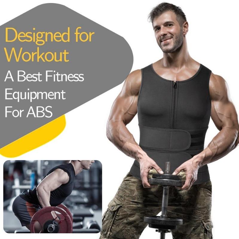 Men's Double Belt Vest Shapewear Reinforcement Sweat Fat Burning Exercise Rubber Corset Waist Exercise Waist Compression Belt