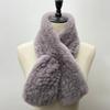 Rex Rabbit Fur Knitted Scarf Foulard Fashion Solid Shawls Rectangle Scarves for Ladies Winter Warm Real Fur Shawls