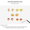 Bamoer 925 Sterling Silver Fun Enamel Bright Maple Leaf Stud Earrings for Women Elegant Fine Jewelry