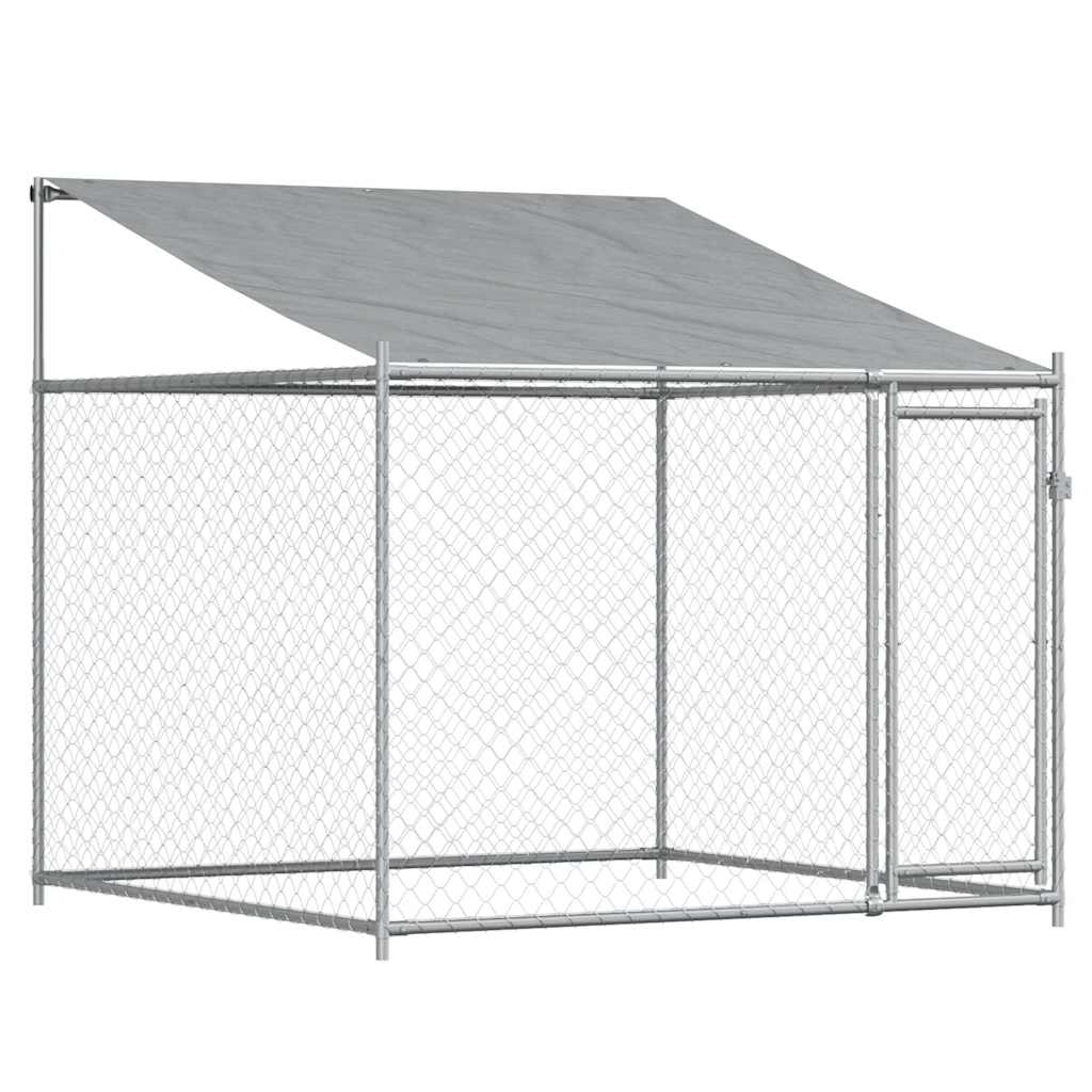 Vidaxl Klatka Dla Psa, Z Dachem I Drzwiami, Szara, 10X2X2 M, Stal