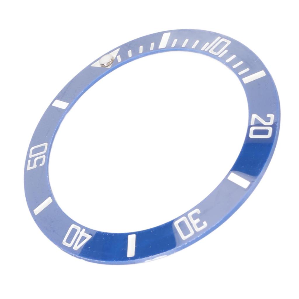 40mm Diameter Watch Bezel Insert Ring Clear Scale Luminous Ceramic Replacement Bezel Insert White