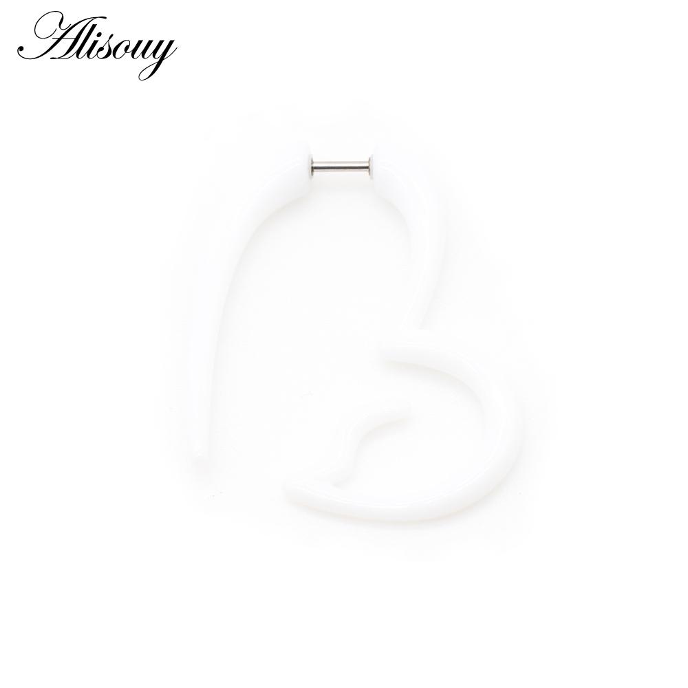 Alisouy Pair Black Acrylic Fake Cheater Twist Spiral Ear Taper Gauges Expanders Earring Tunnel Plugs Piercing Body Jewelry