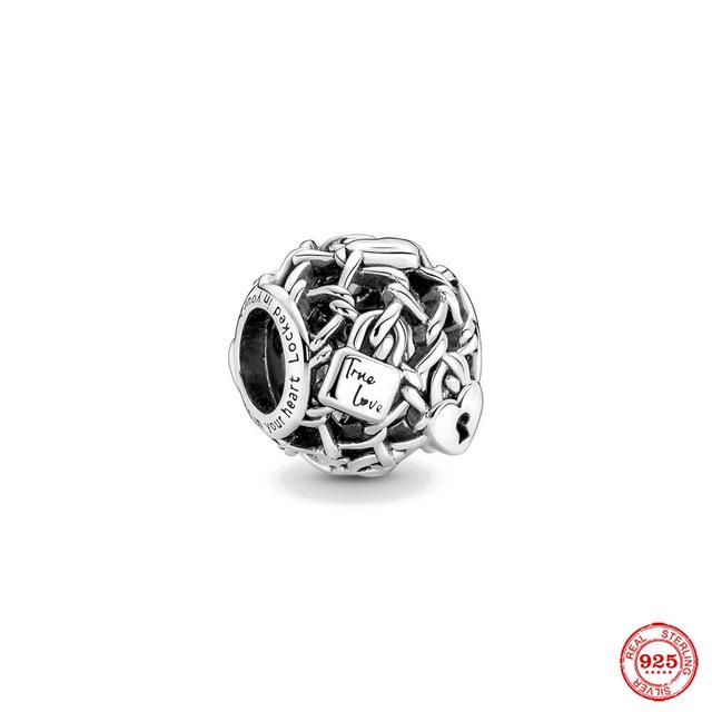 S925 серебряные тонкие бусины подходят для модного оригинального браслета, ожерелье, кулон для женщин, висячие блестящие подвески для мамы, ювелирные изделия